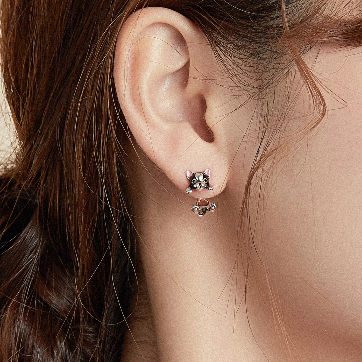 Brincos Petit Cachorro estilo Pandora - SCE978