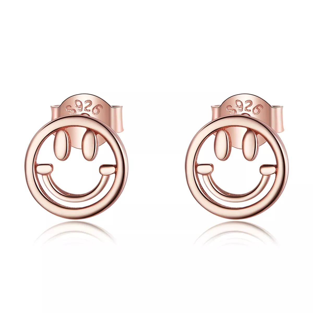 Brincos Petit Cara sorridente adorável estilo Pandora Rose - SCE1106