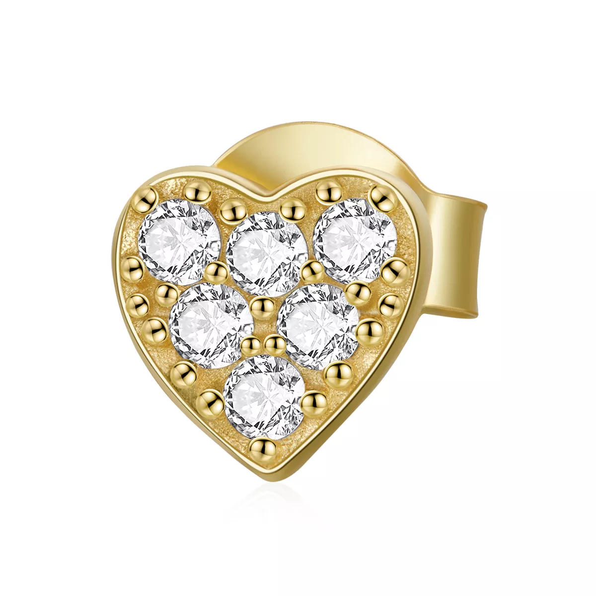 Brincos Petit Coração Assimétrico estilo Pandora - SCE1056