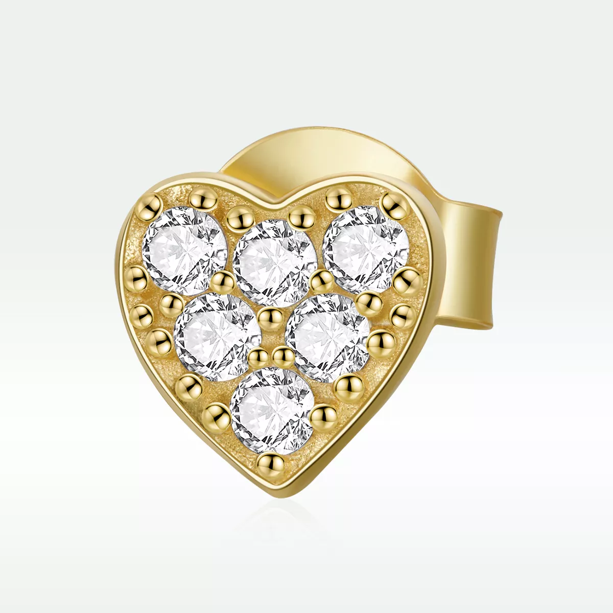 Brincos Petit Coração Assimétrico estilo Pandora - SCE1056