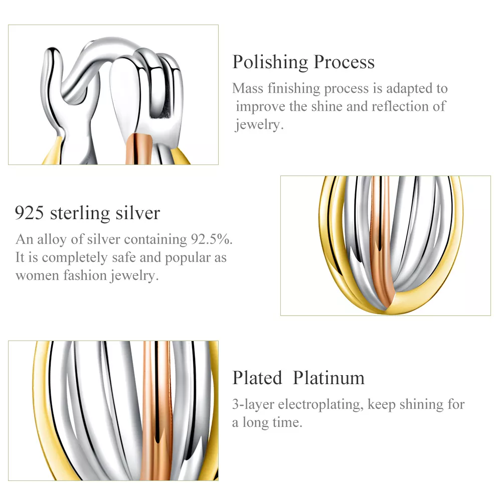 Brincos Petit Dois tons estilo Pandora - SCE719