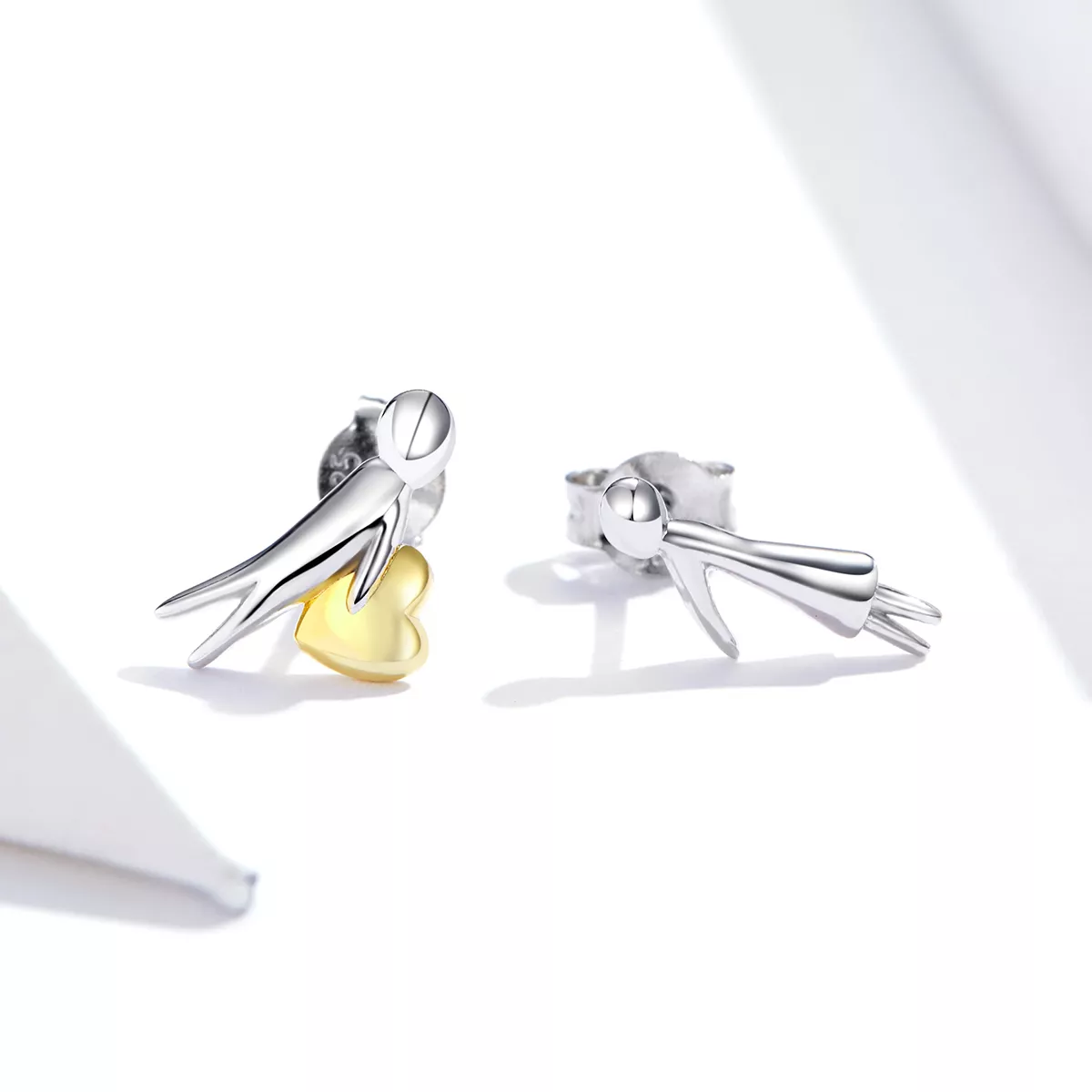 Brincos Petit Dois tons Expressão de Amor estilo Pandora - SCE851