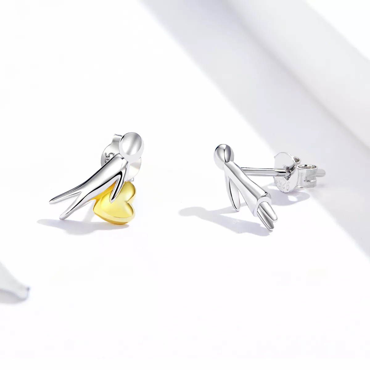 Brincos Petit Dois tons Expressão de Amor estilo Pandora - SCE851