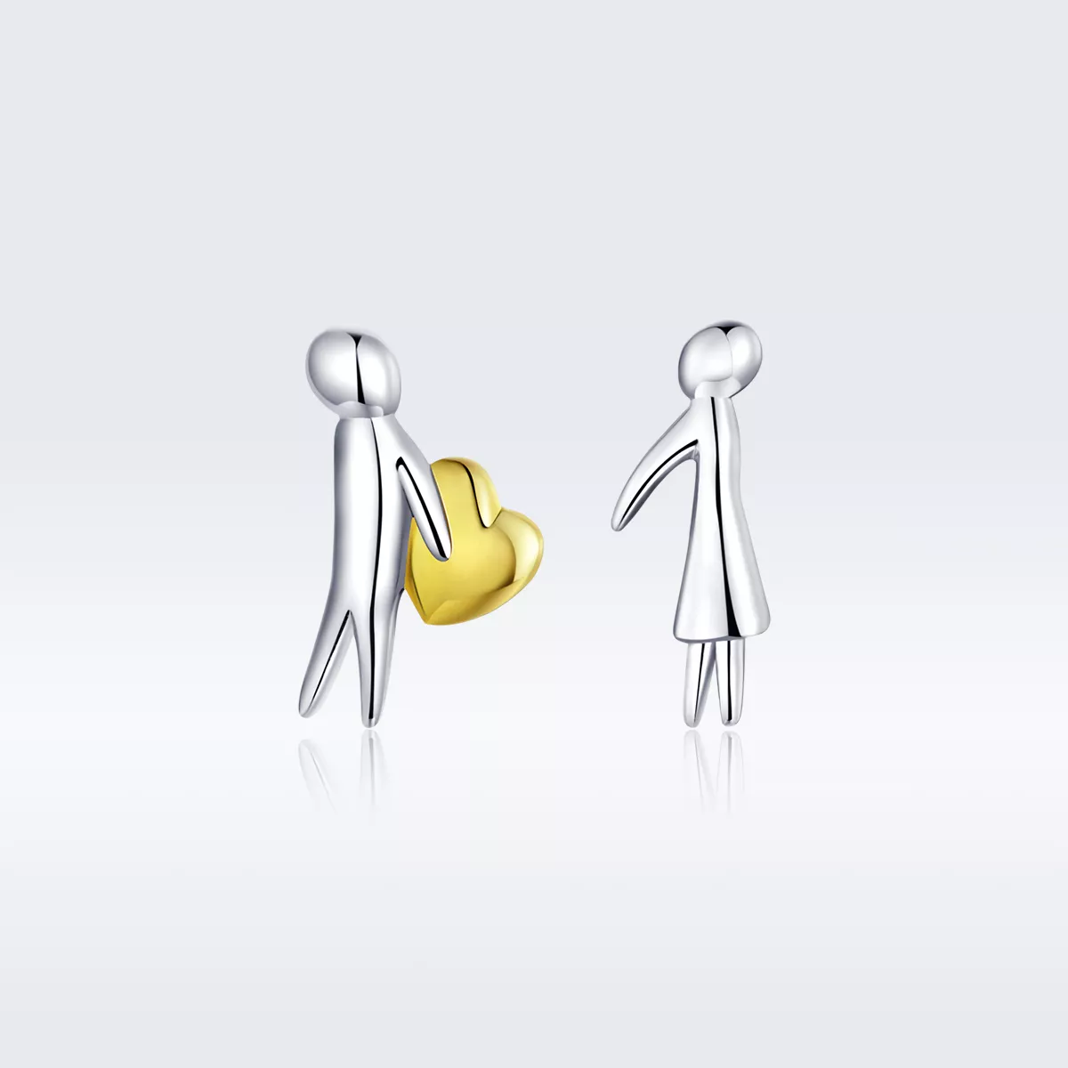 Brincos Petit Dois tons Expressão de Amor estilo Pandora - SCE851