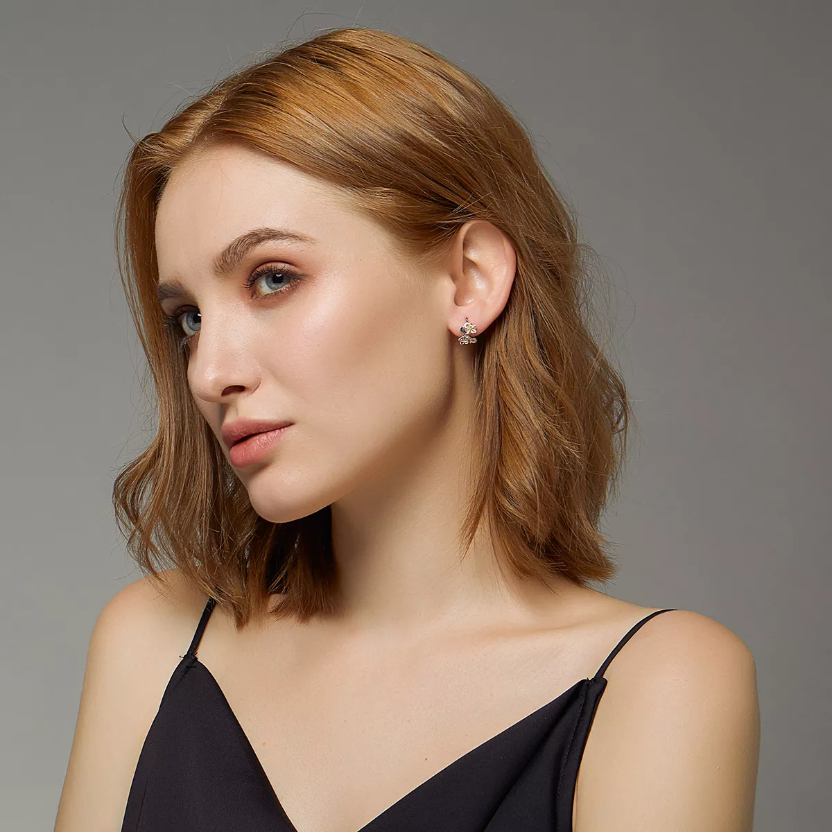 Brincos Petit Dois tons Sakura estilo Pandora - SCE778