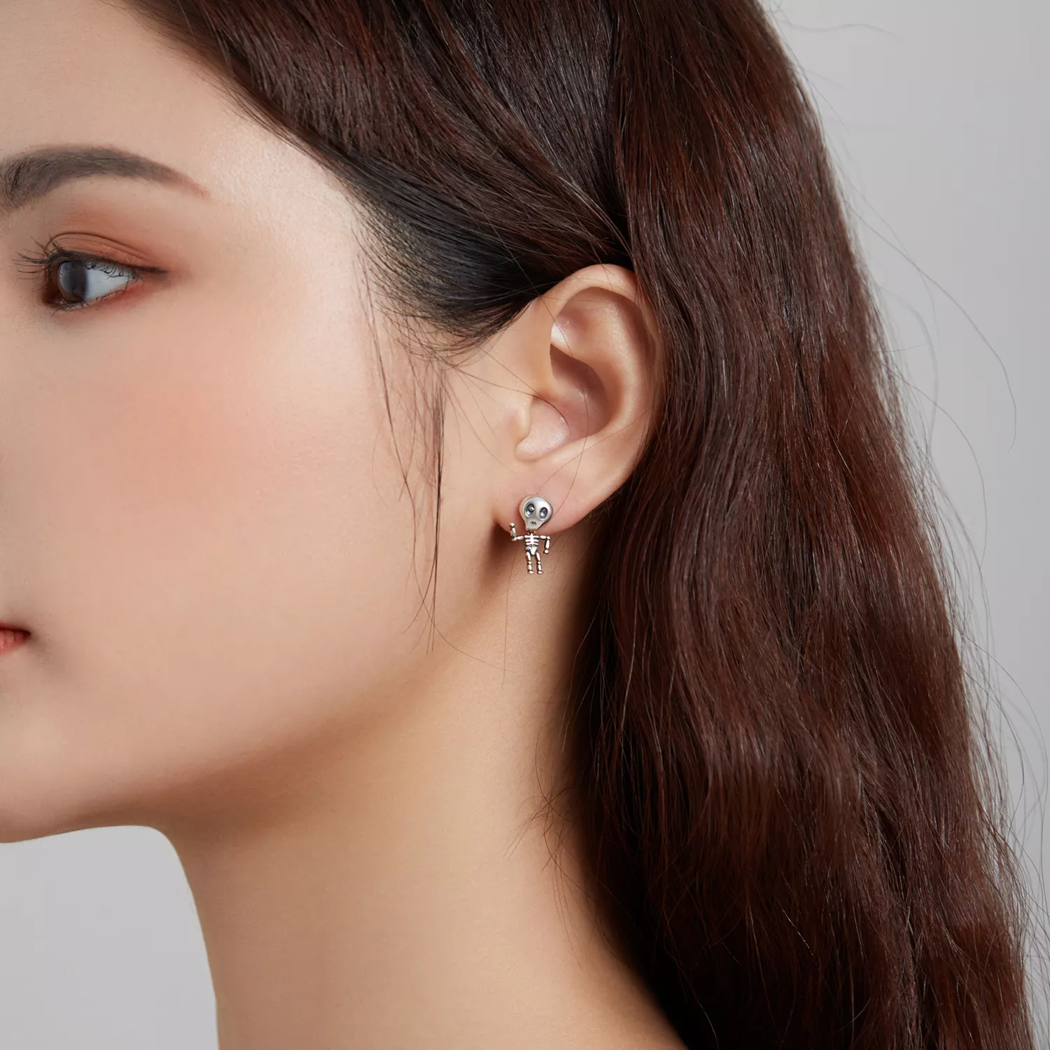 Brincos Petit Esqueleto legal estilo Pandora - SCE1110