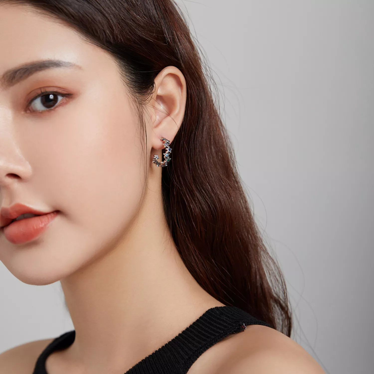 Brincos Petit Estrelas do arco-íris estilo Pandora - SCE1082