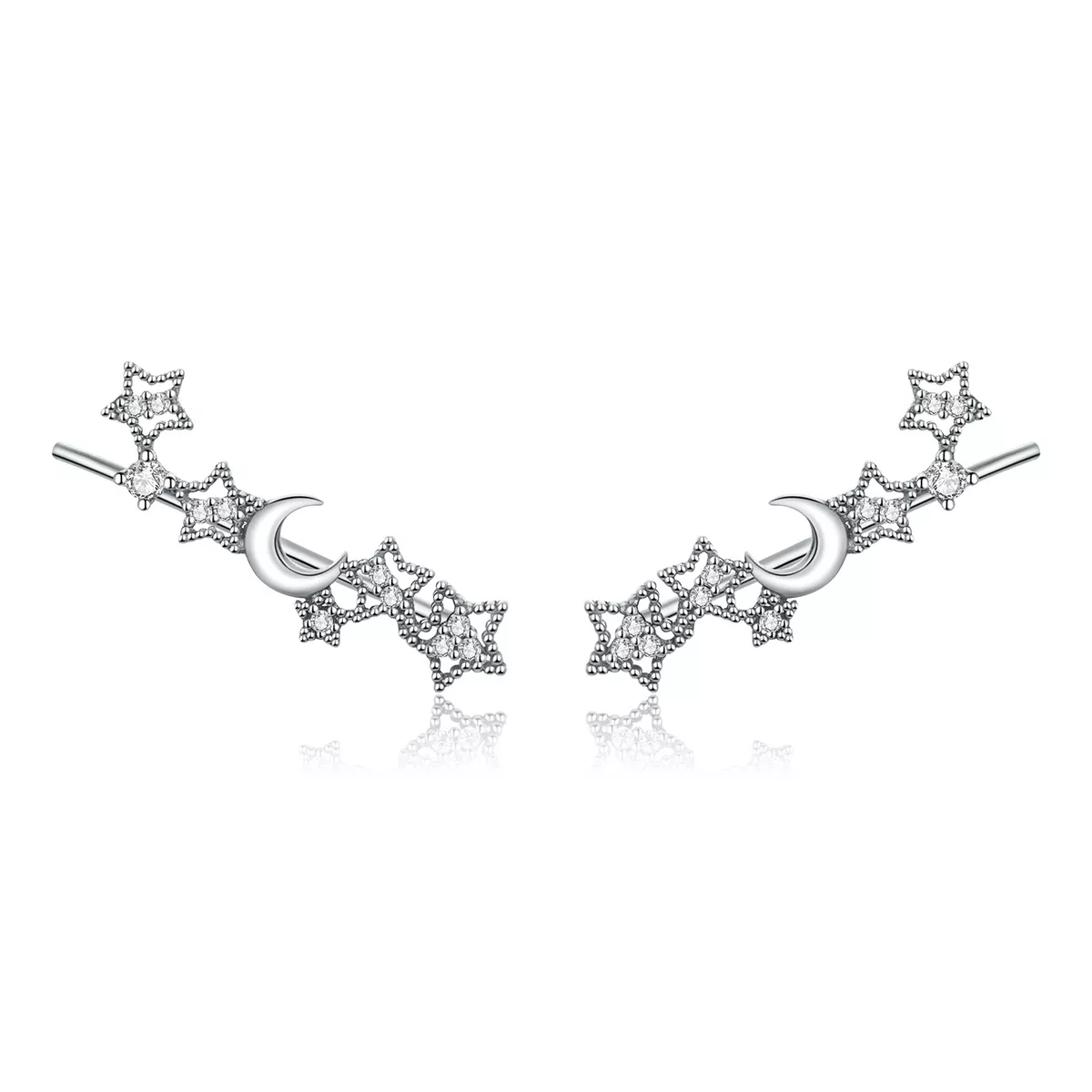 Brincos Petit Estrelas e lua estilo Pandora - SCE926