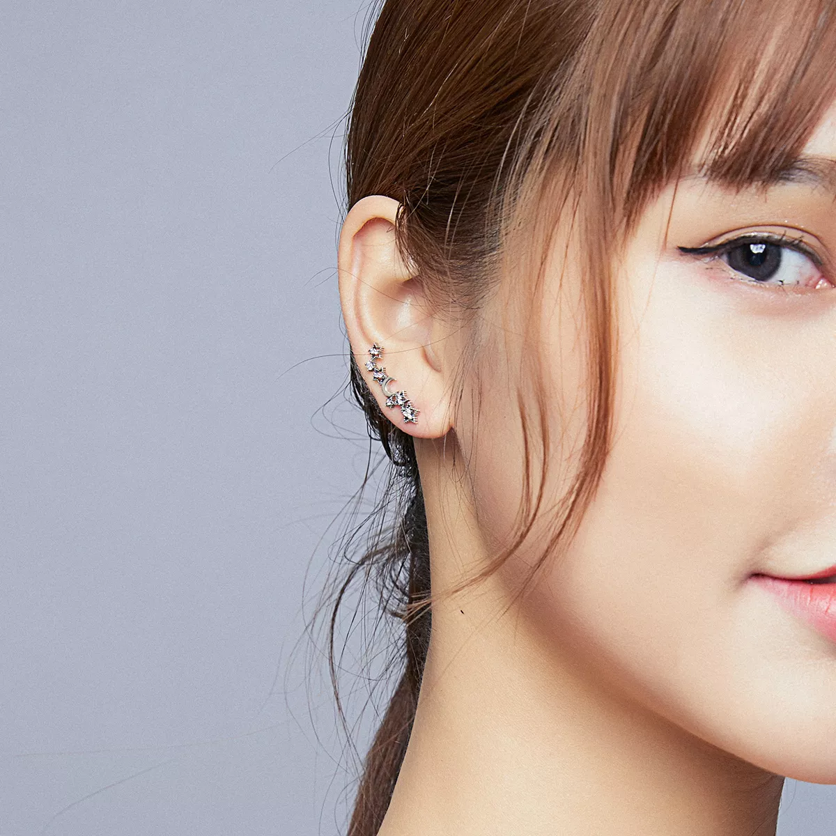 Brincos Petit Estrelas e lua estilo Pandora - SCE926