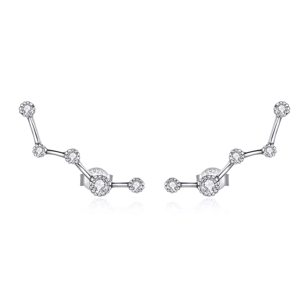 Brincos Petit Faixa de estrela brilhante estilo Pandora - SCE1131