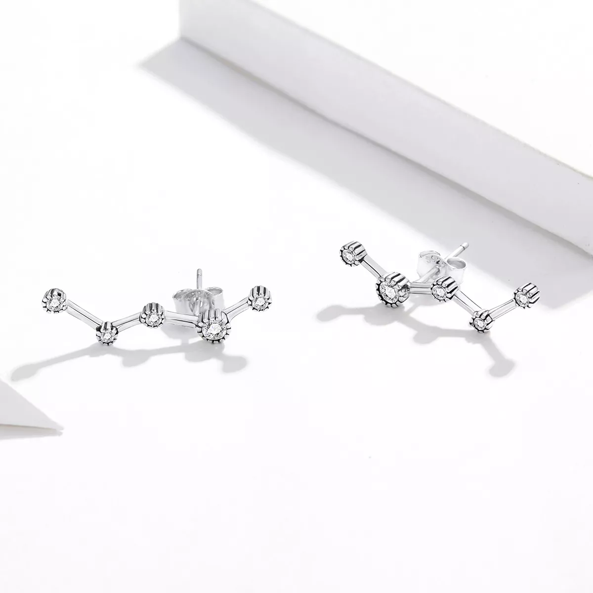 Brincos Petit Faixa de estrela brilhante estilo Pandora - SCE1131