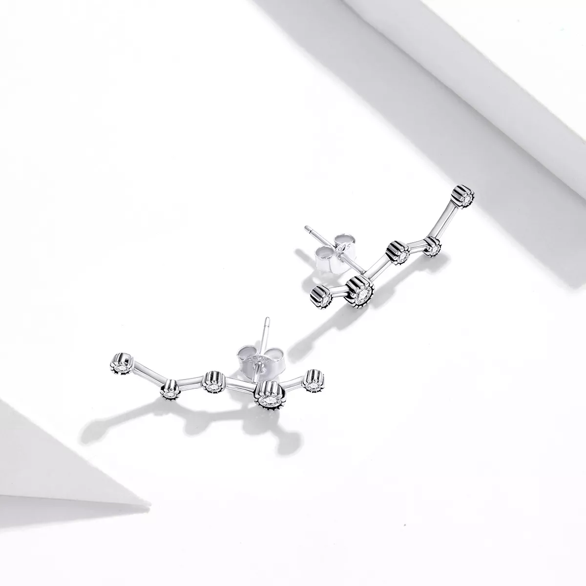 Brincos Petit Faixa de estrela brilhante estilo Pandora - SCE1131