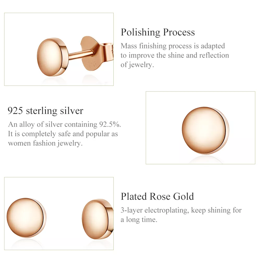 Brincos Petit Feijão Simples estilo Pandora Rose - SCE705-C