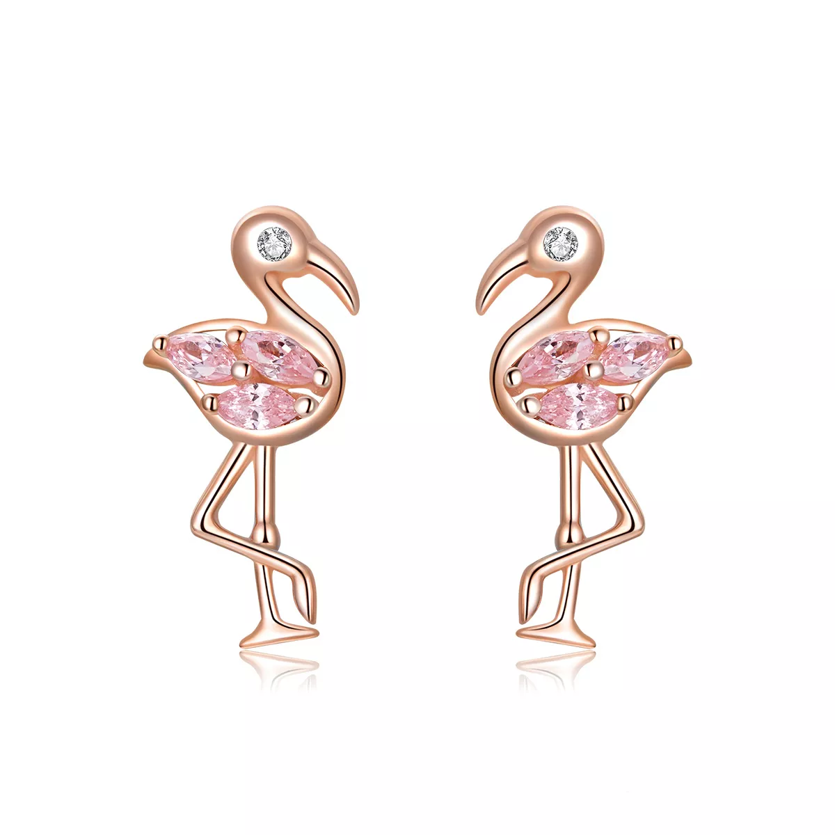 Brincos Petit Flamingos estilo Pandora Rose - BSE120