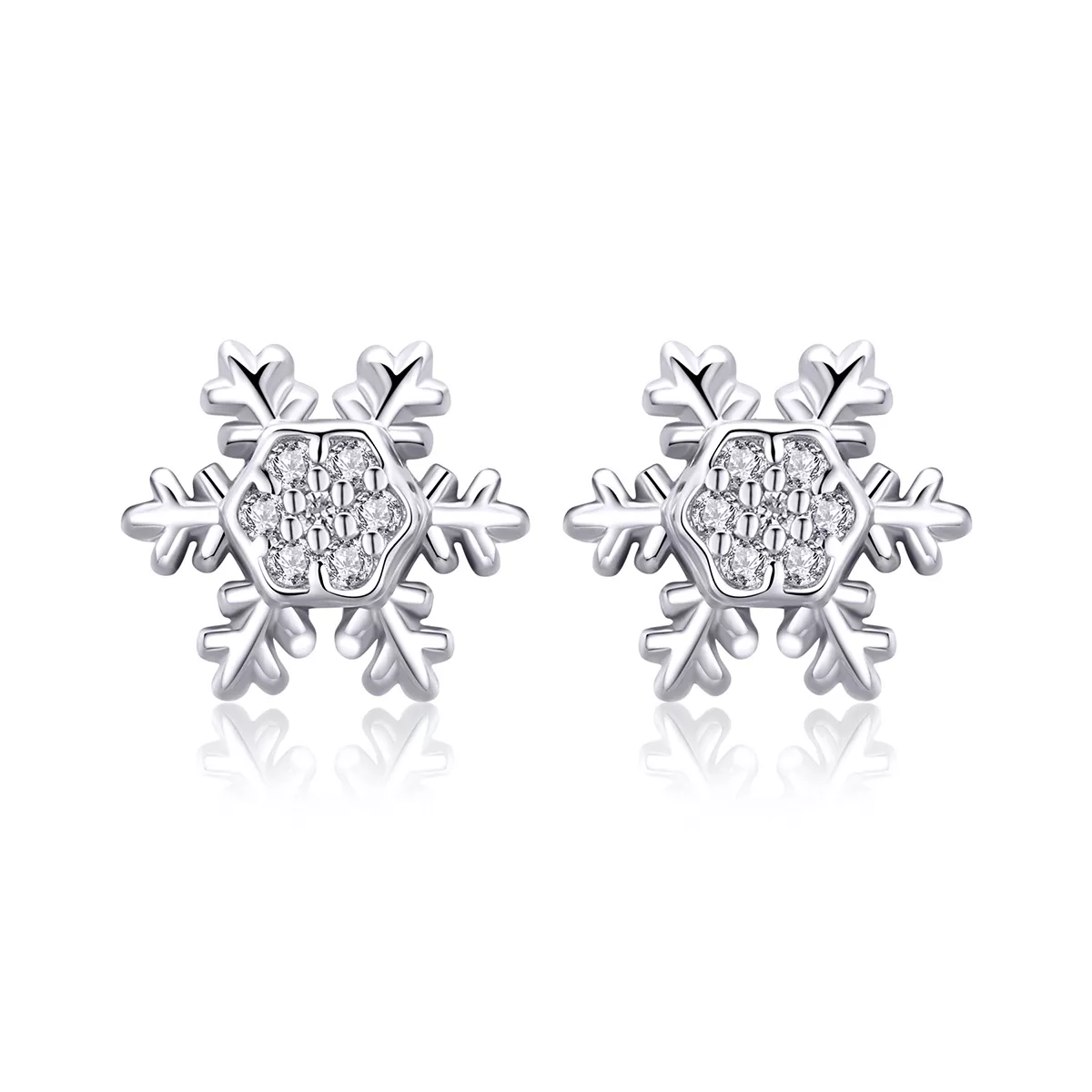 Brincos Petit Flocos De Neve Elegantes estilo Pandora - BSE009