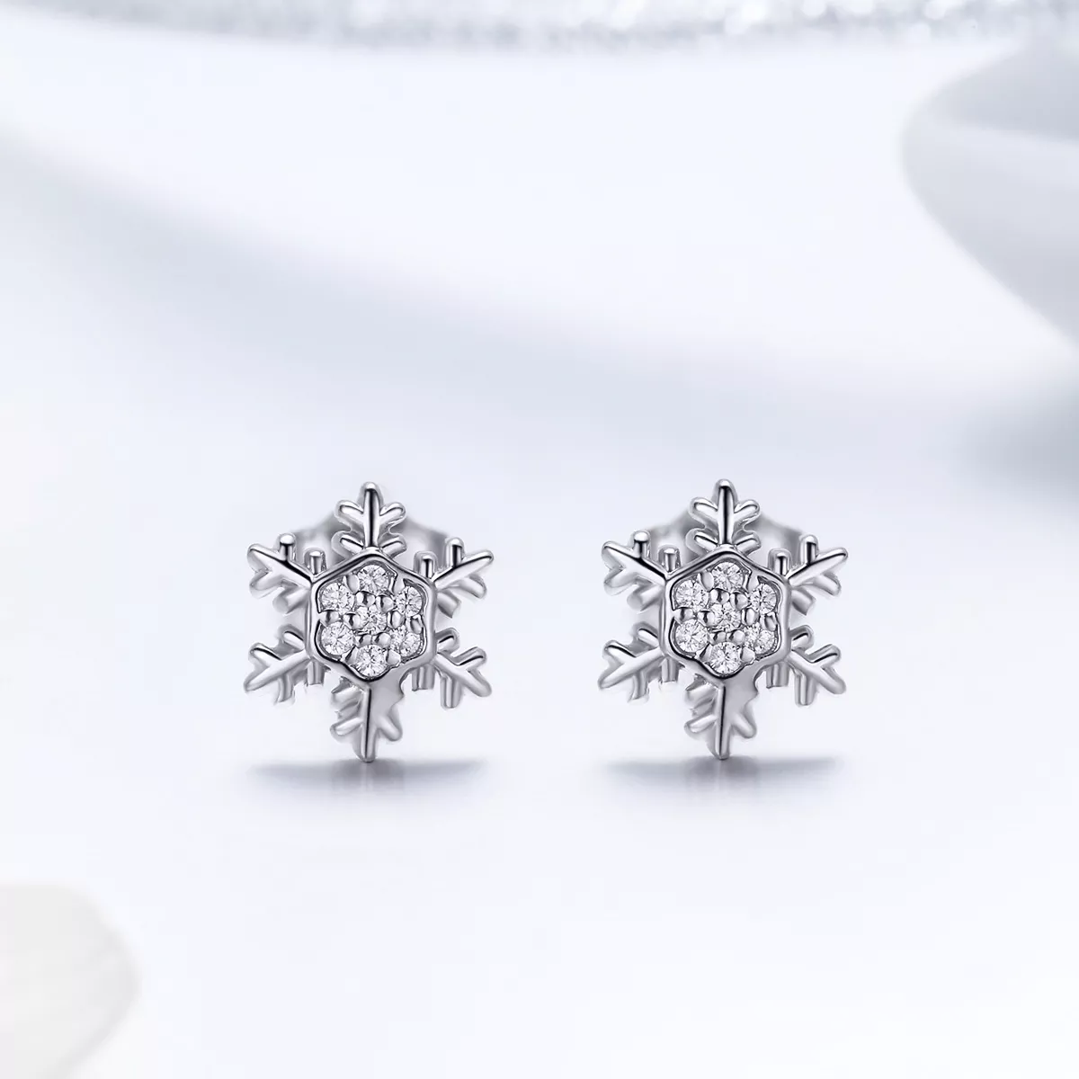 Brincos Petit Flocos De Neve Elegantes estilo Pandora - BSE009