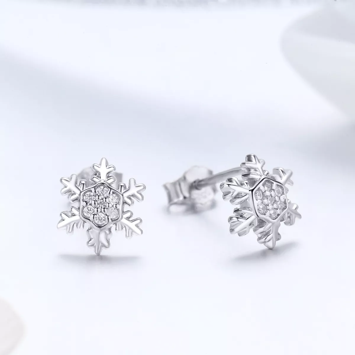 Brincos Petit Flocos De Neve Elegantes estilo Pandora - BSE009
