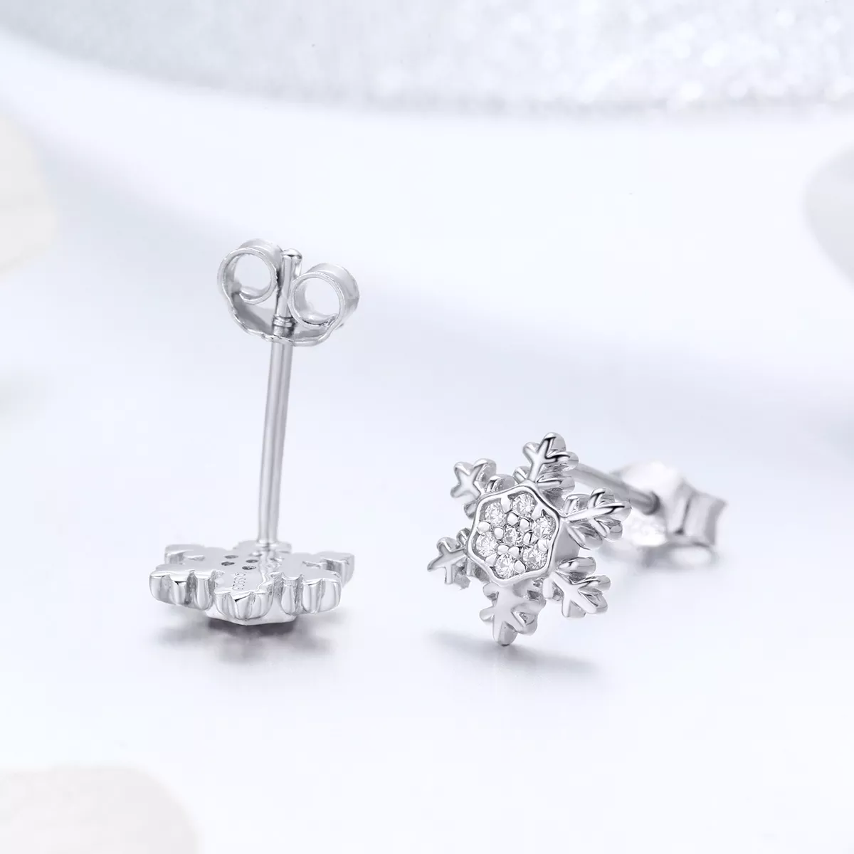 Brincos Petit Flocos De Neve Elegantes estilo Pandora - BSE009