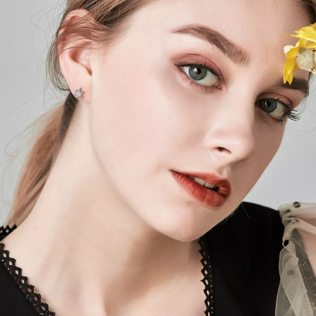 Brincos Petit Flocos De Neve Elegantes estilo Pandora - BSE009