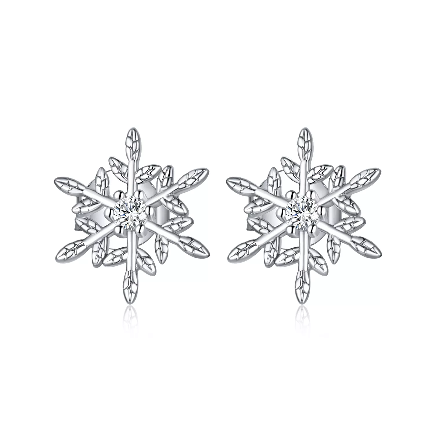 Brincos Petit Flocos De Neve Românticos estilo Pandora - BSE424