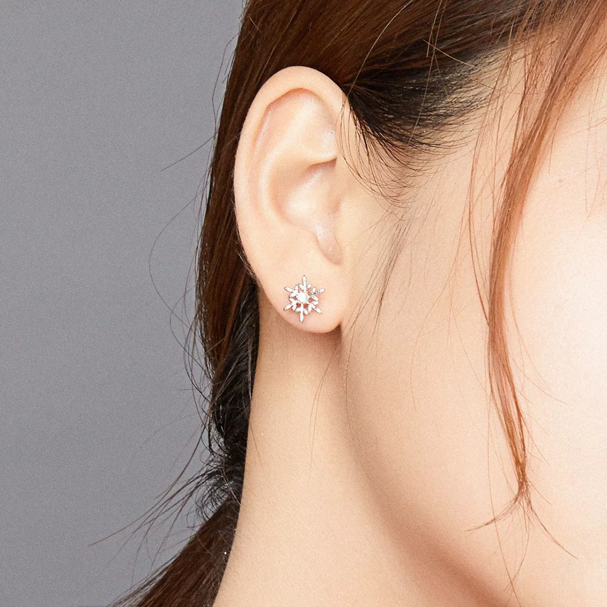 Brincos Petit Flocos De Neve Românticos estilo Pandora - BSE424