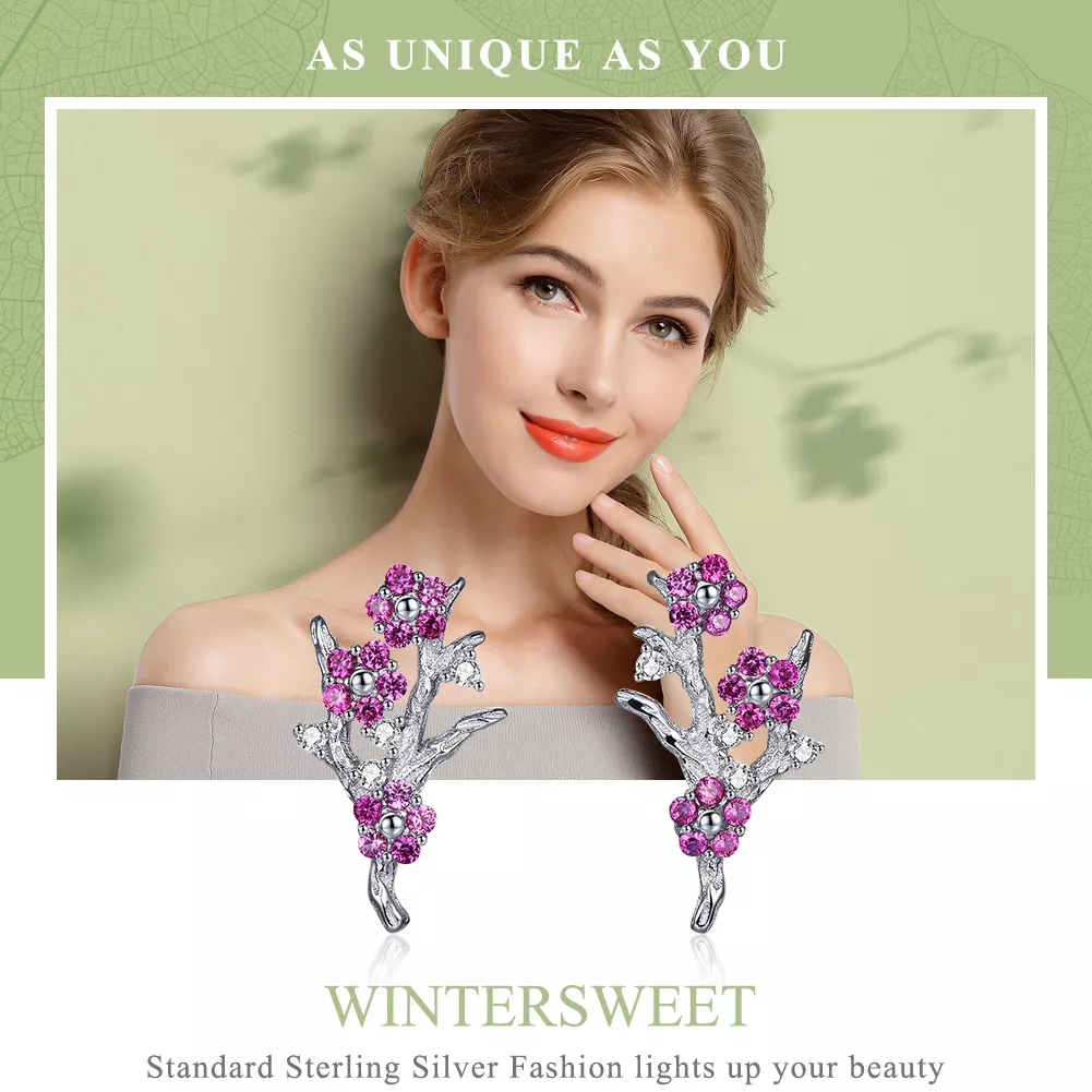 Brincos Petit Flor de pêssego estilo Pandora - BSE040