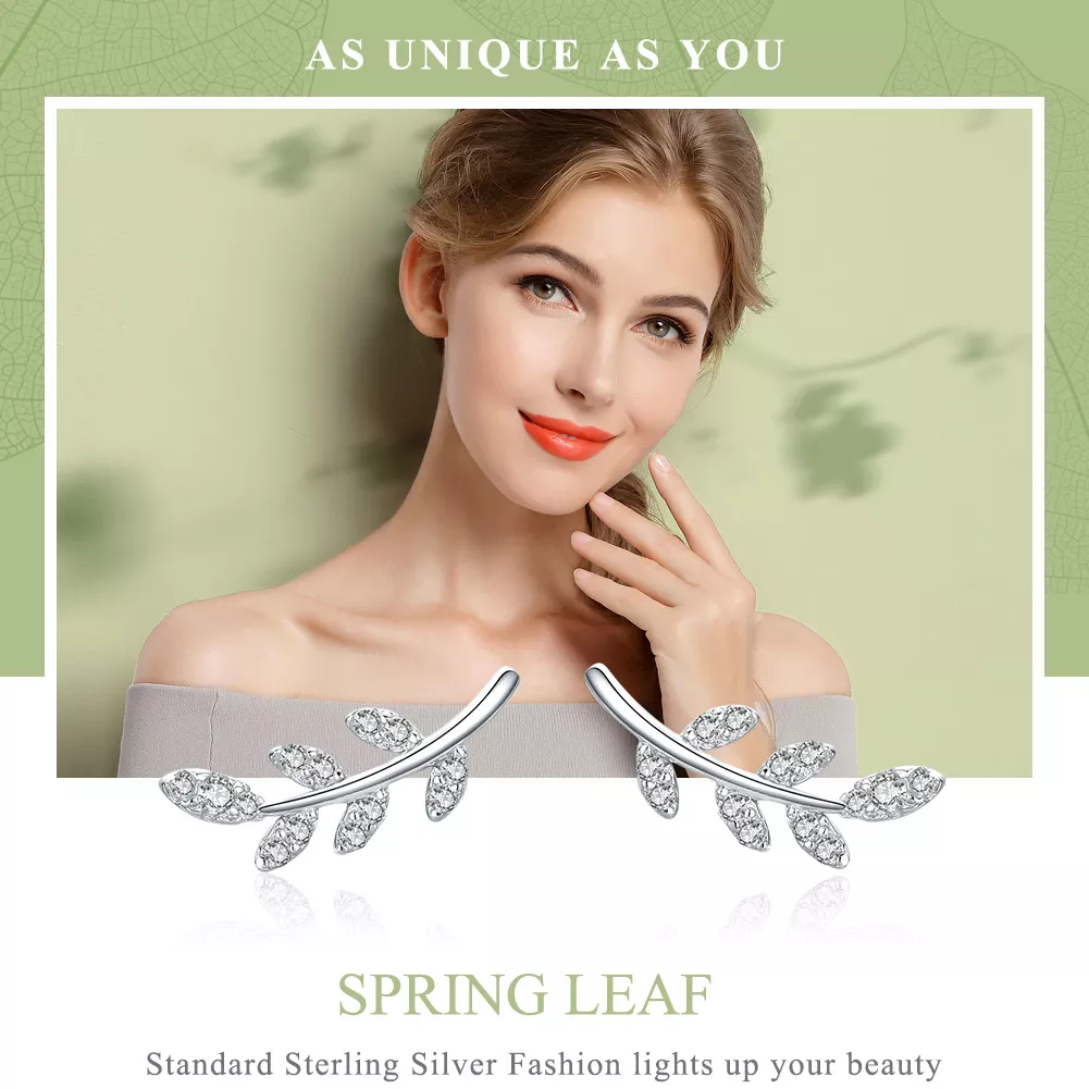 Brincos Petit Folhas de primavera estilo Pandora - BSE031