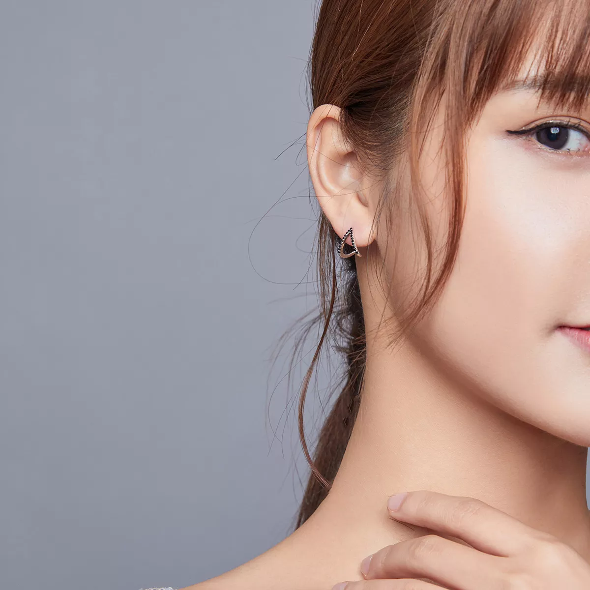 Brincos Petit Geometria Simples estilo Pandora - SCE924