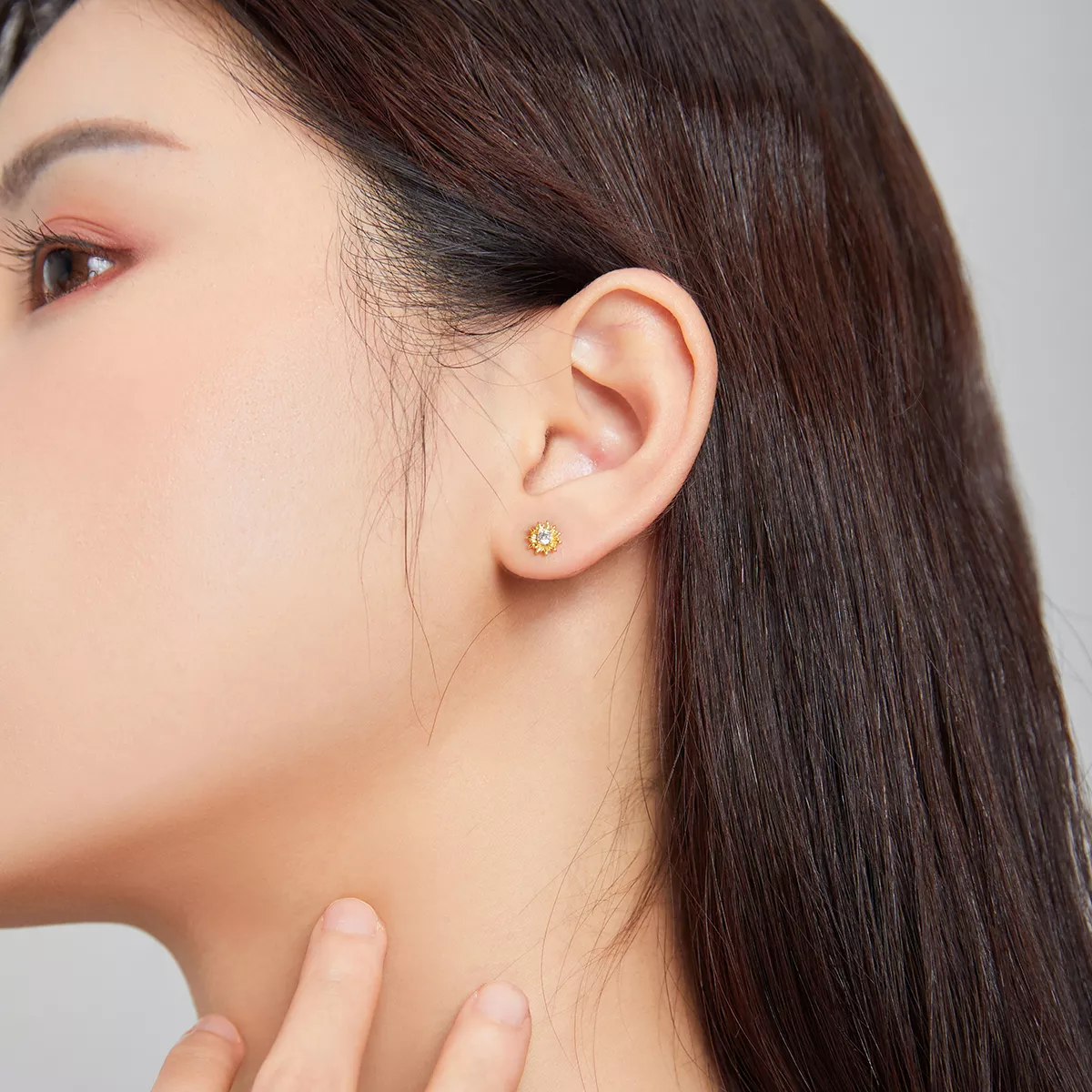 Brincos Petit Girassol estilo Pandora - SCE1057