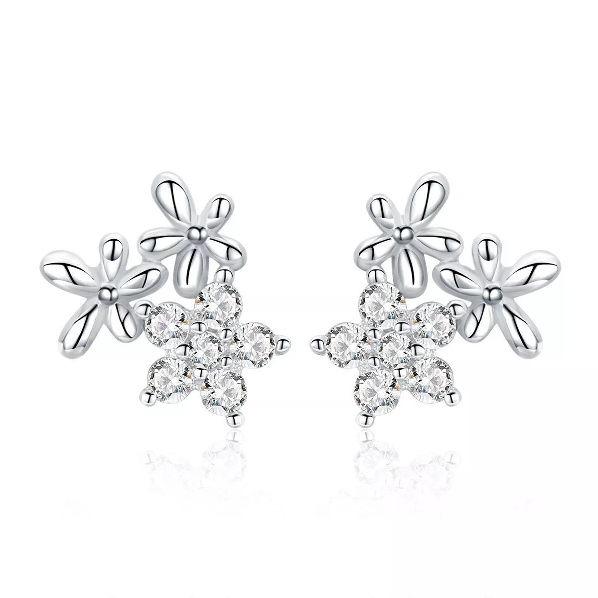 Brincos Petit Gypsophila estilo Pandora - BSE030