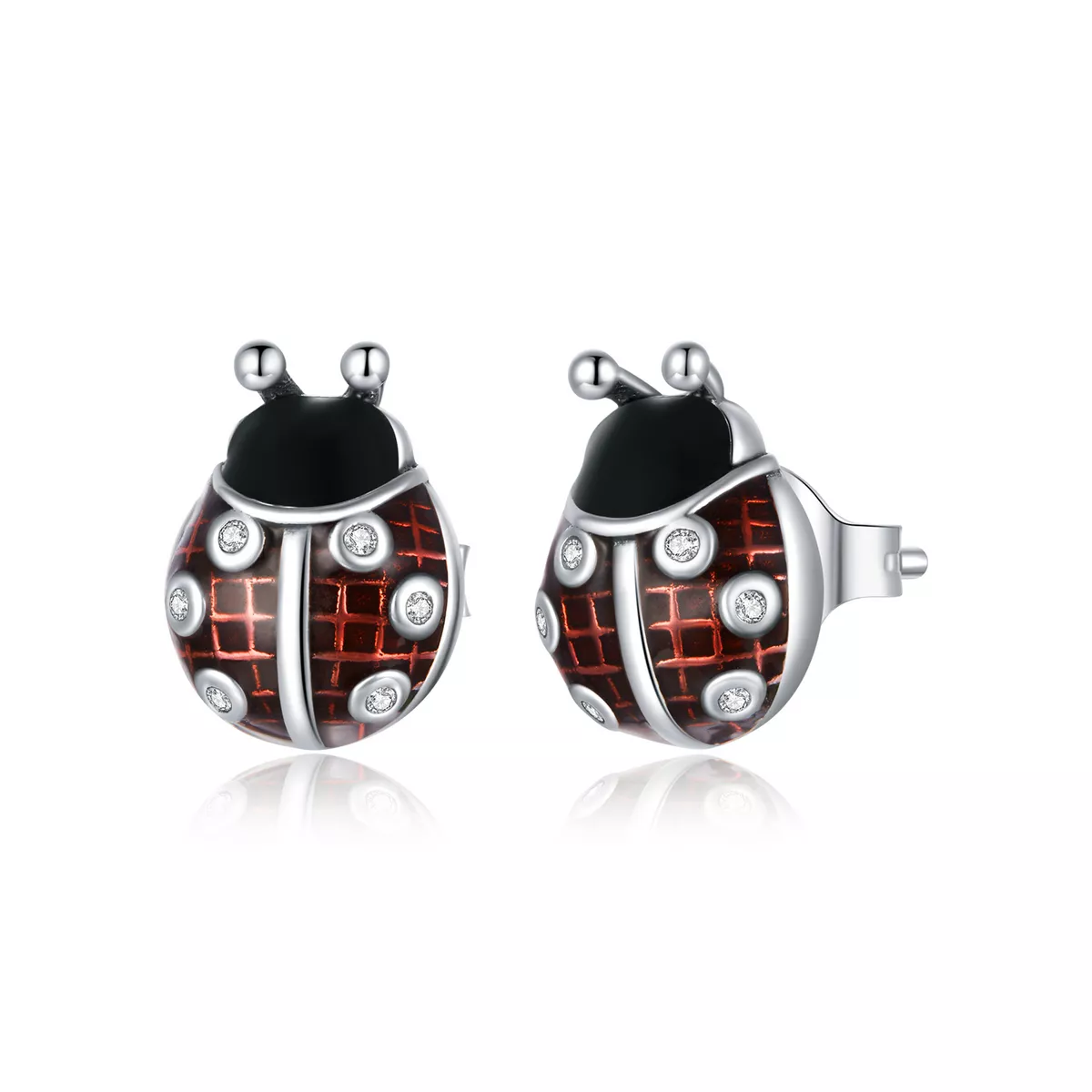 Brincos Petit Joaninha estilo Pandora - SCE972