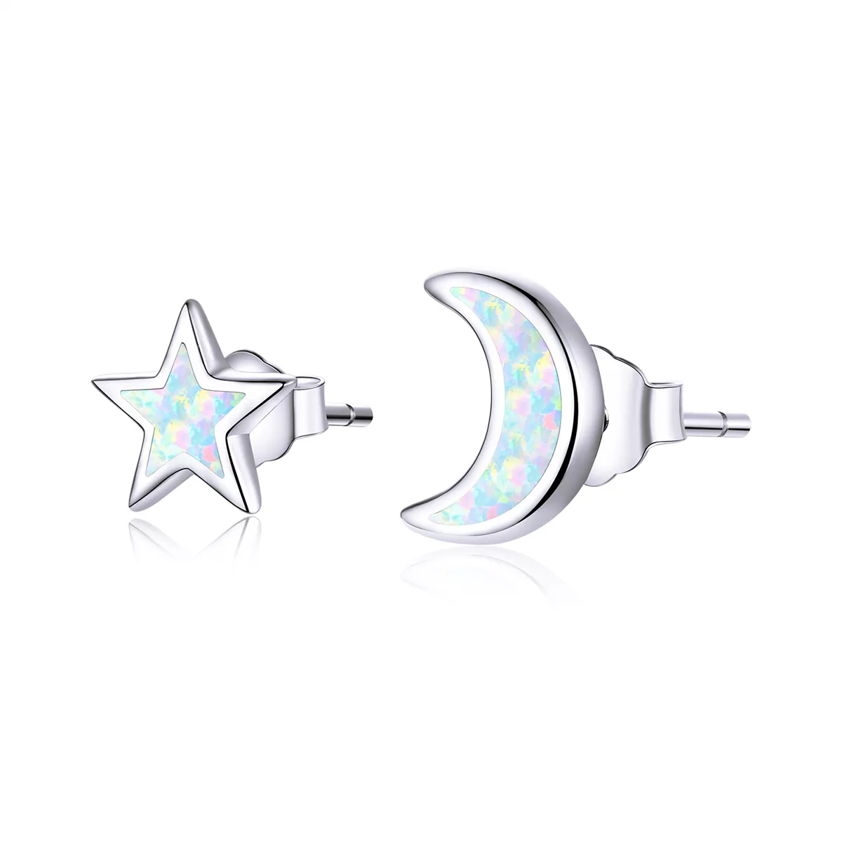 Brincos Petit Lua e estrela estilo Pandora - SCE875