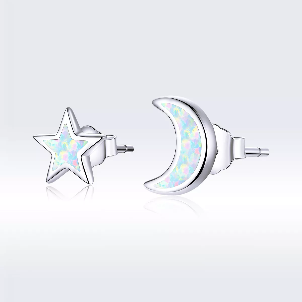 Brincos Petit Lua e estrela estilo Pandora - SCE875