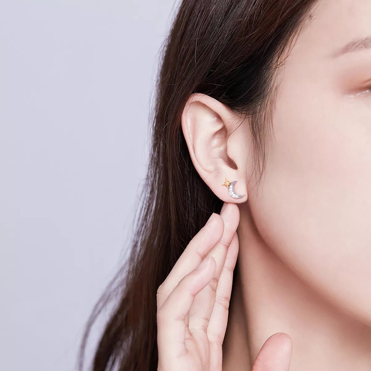 Brincos Petit Luz lunar estilo Pandora - SCE729