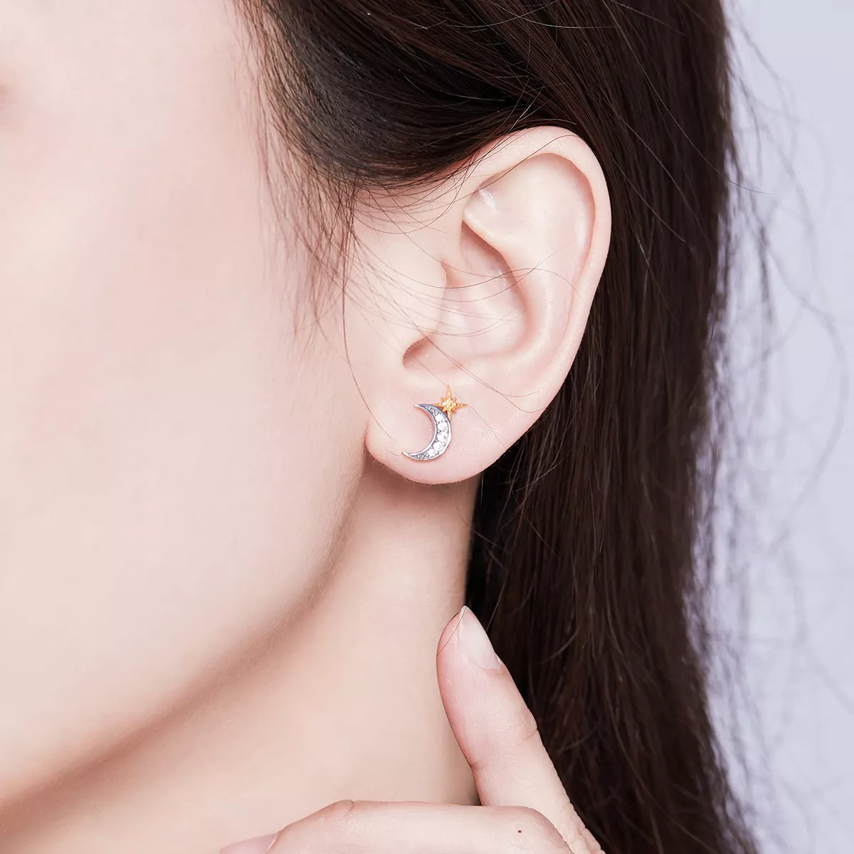 Brincos Petit Luz lunar estilo Pandora - SCE729