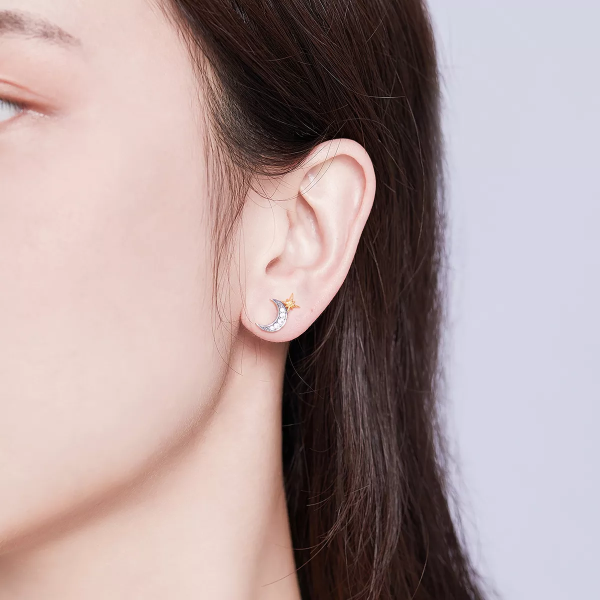 Brincos Petit Luz lunar estilo Pandora - SCE729
