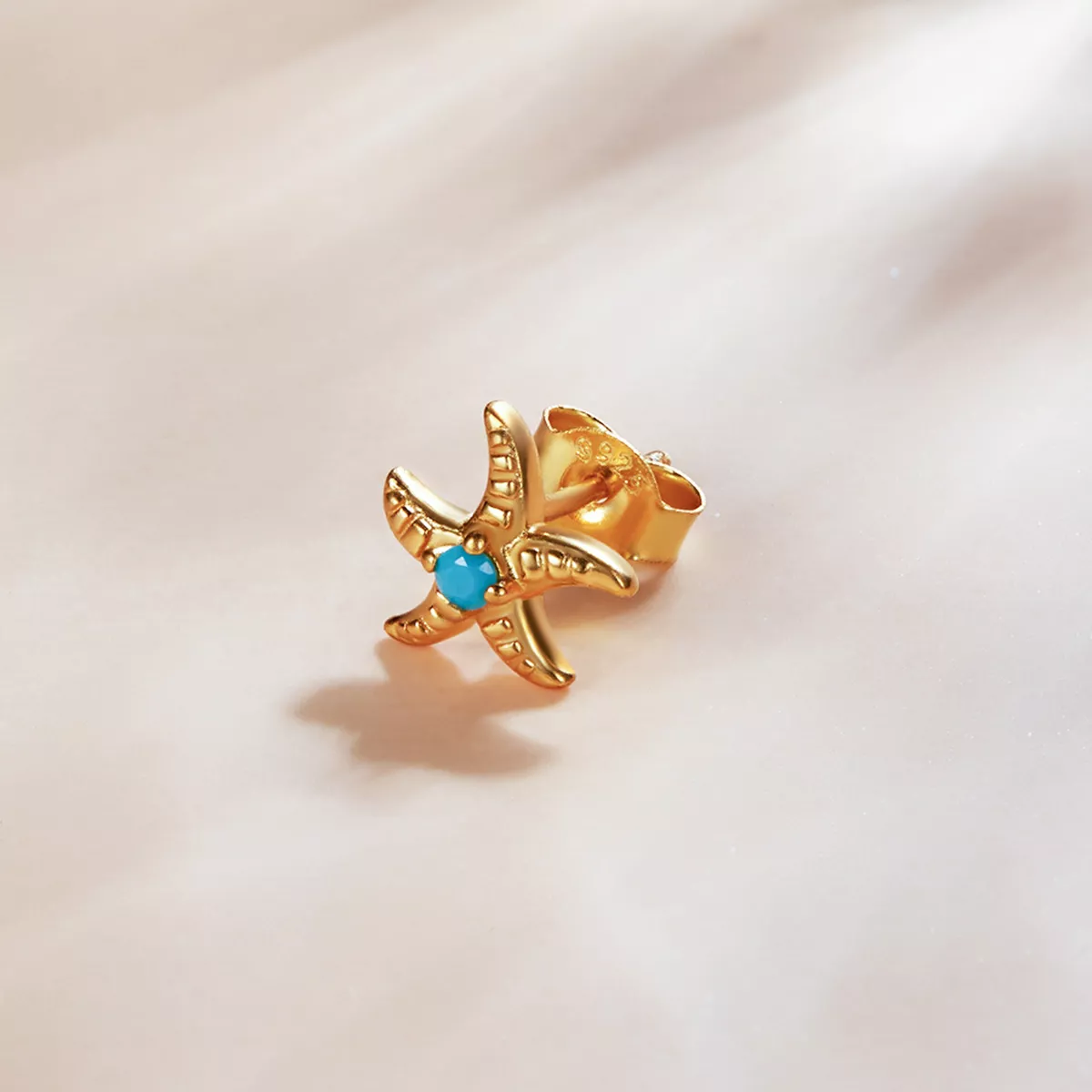 Brincos Petit Misteriosa estrela-do-mar espanhola estilo Pandora - SCE1152