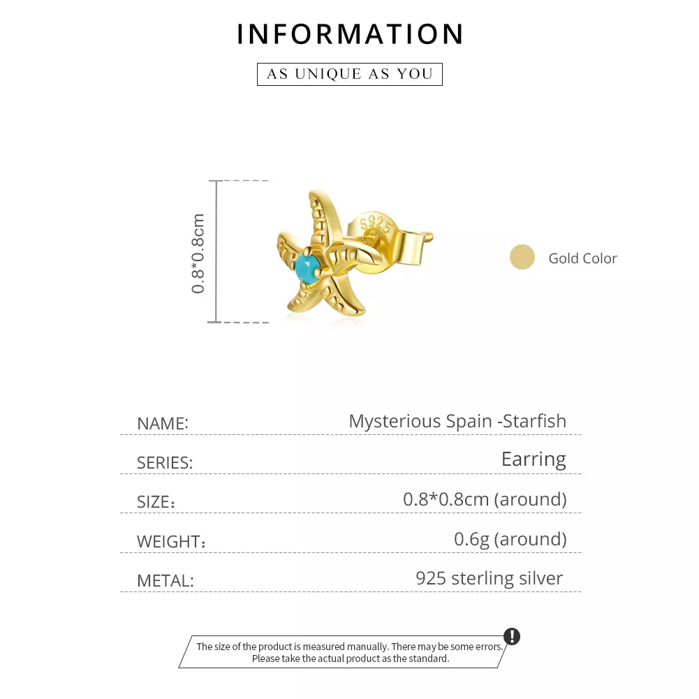 Brincos Petit Misteriosa estrela-do-mar espanhola estilo Pandora - SCE1152