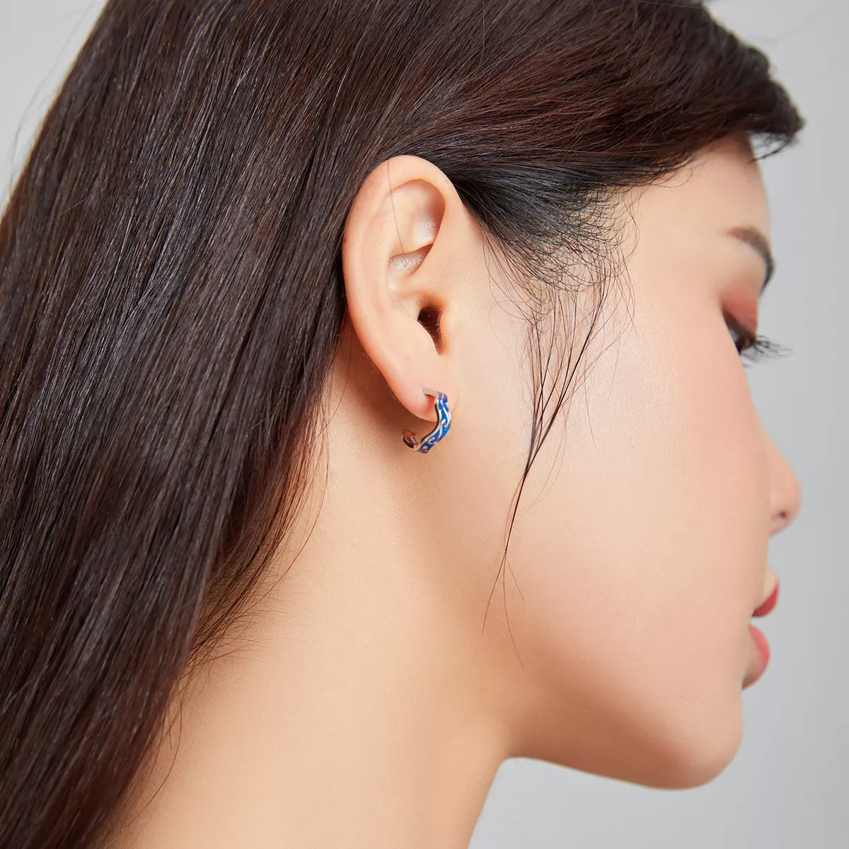 Brincos Petit Padrão de Estrela Azul estilo Pandora - SCE1029