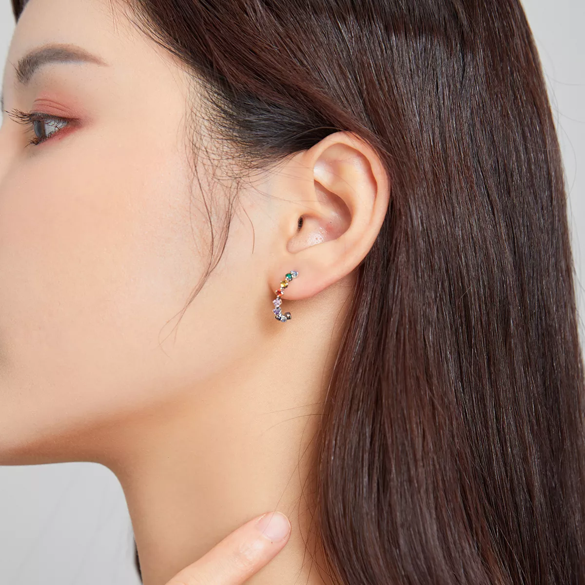 Brincos Petit Palavras de arco-íris estilo Pandora - SCE1014