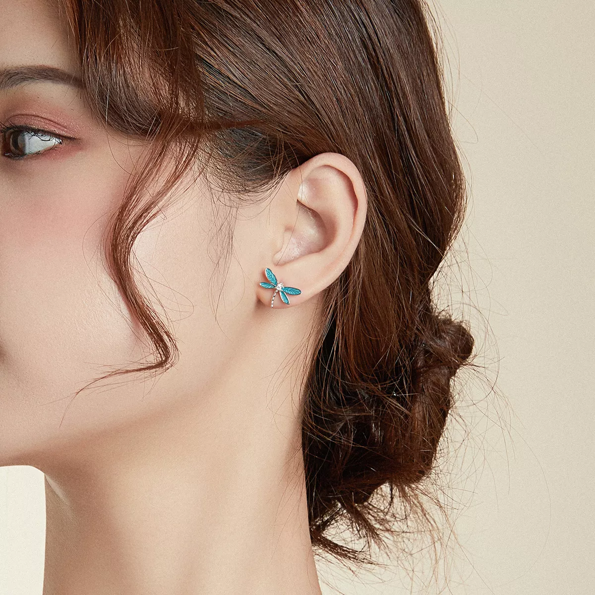 Brincos Petit Pequena libélula estilo Pandora - BSE455