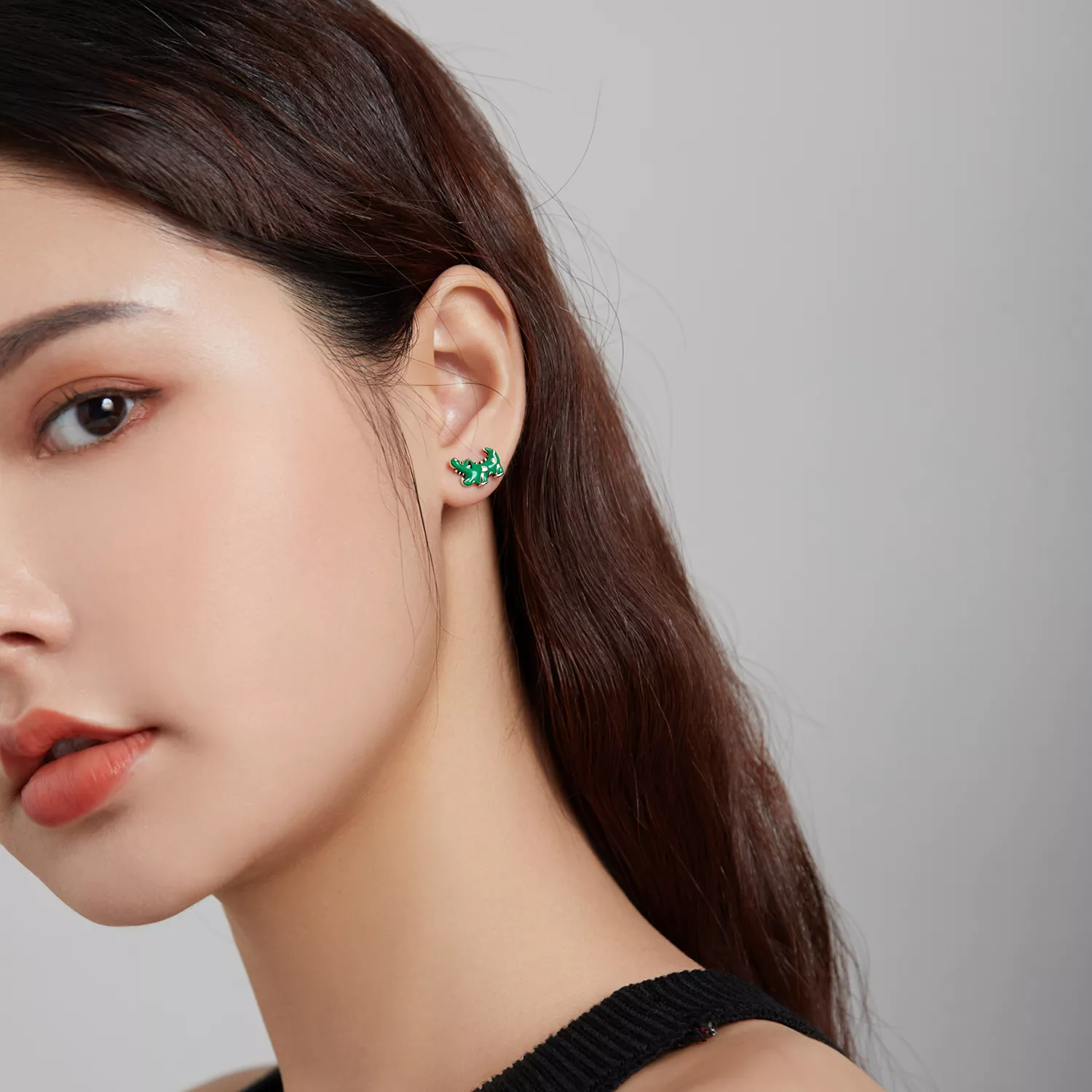 Brincos Petit Pequeno crocodilo estilo Pandora - SCE1113