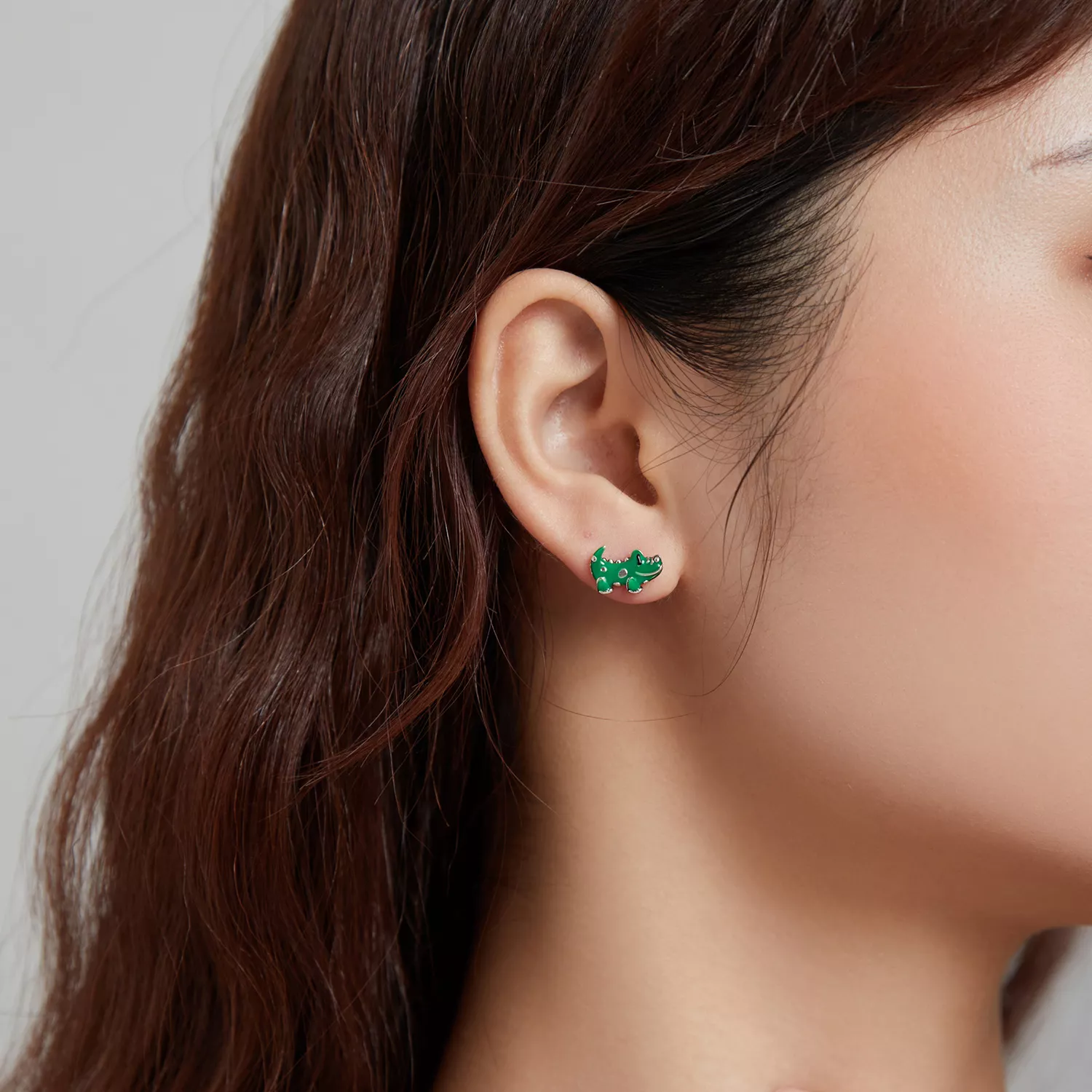 Brincos Petit Pequeno crocodilo estilo Pandora - SCE1113
