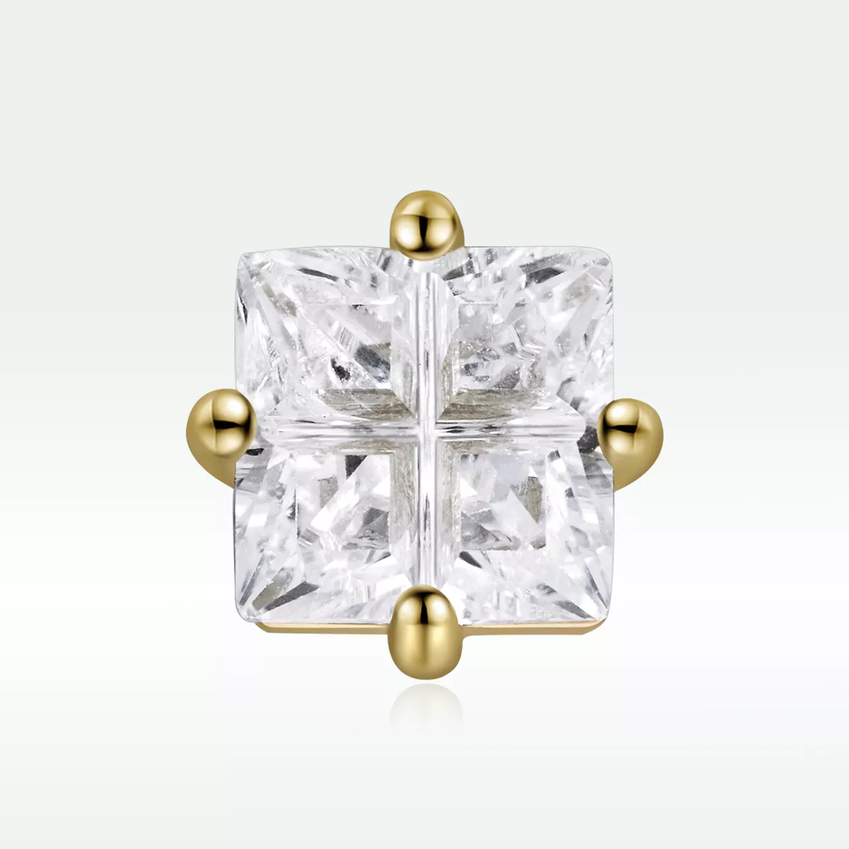 Brincos Petit Princesa Zircônio Quadrado estilo Pandora - SCE1090