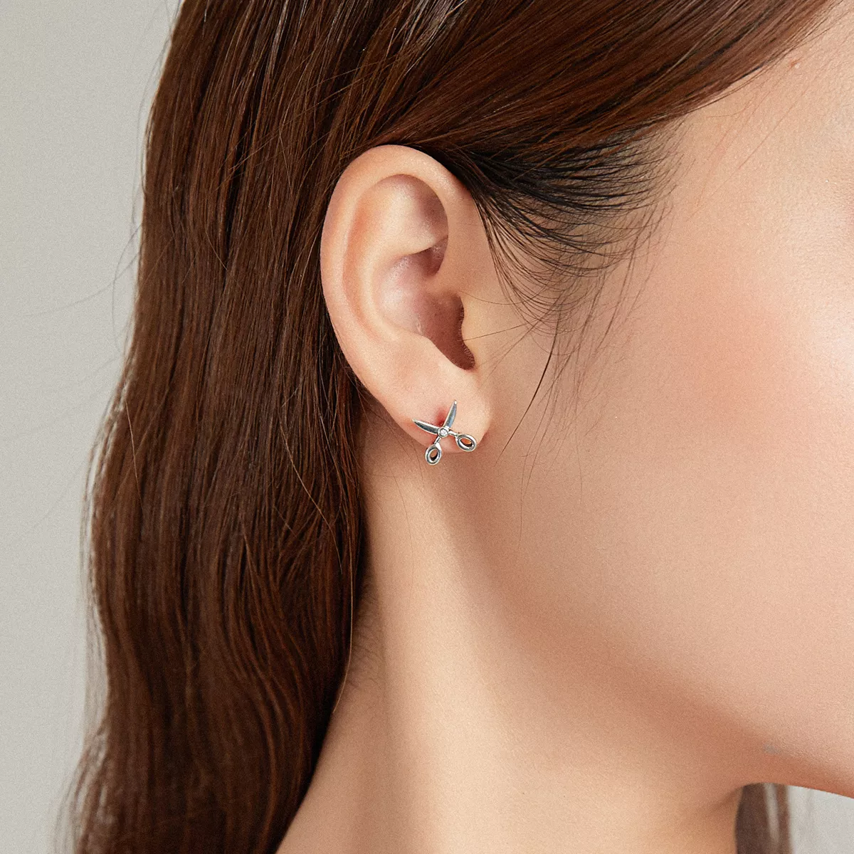Brincos Petit Tesouras pequenas estilo Pandora - SCE1003