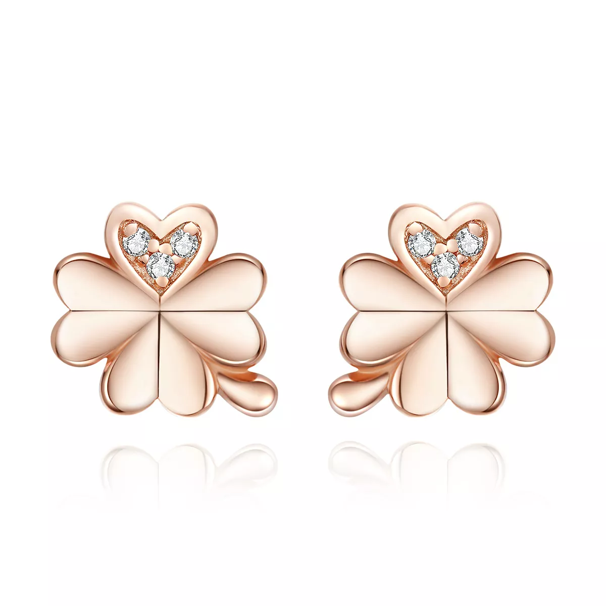 Brincos Petit Trevo estilo Pandora Rose - BSE233