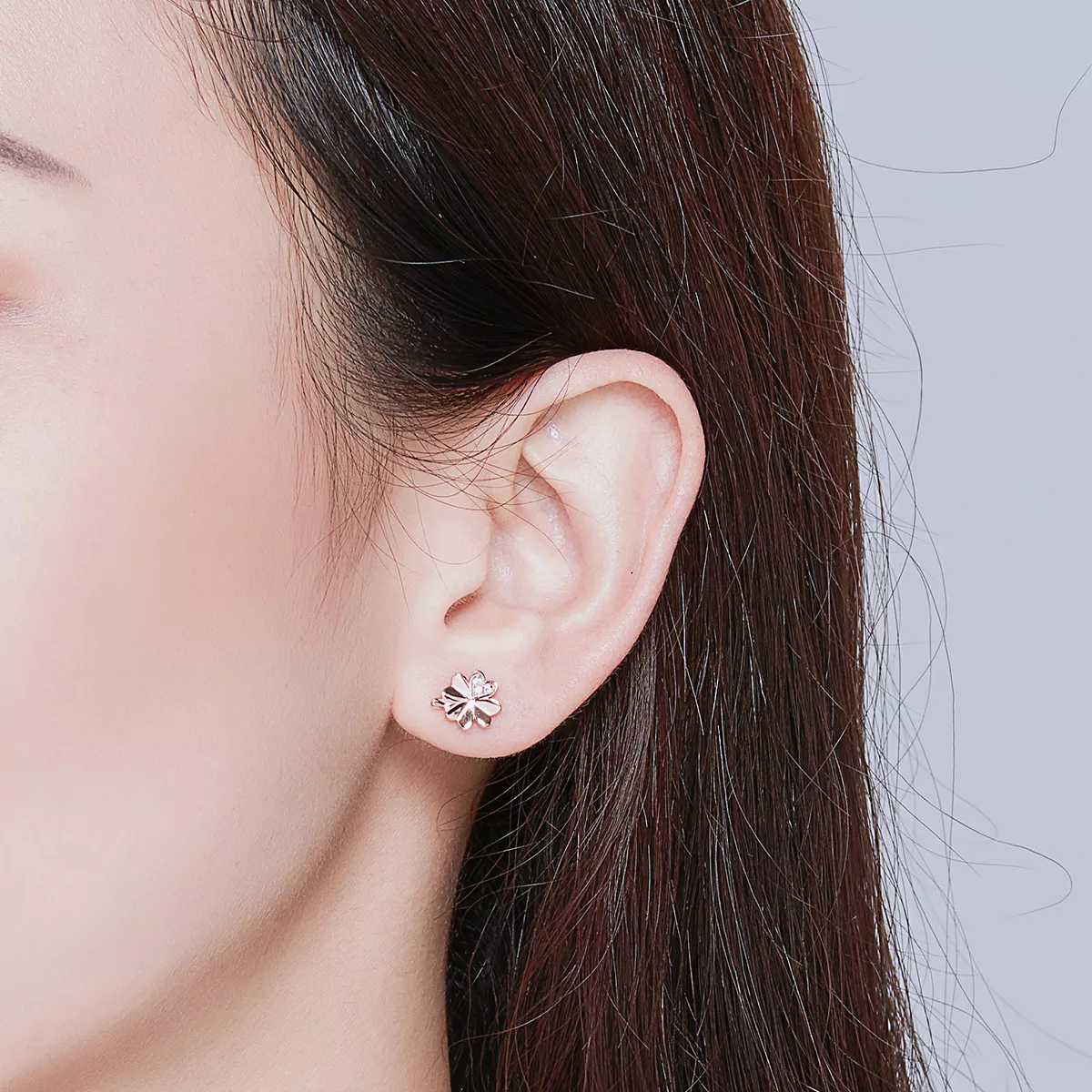 Brincos Petit Trevo estilo Pandora Rose - BSE233