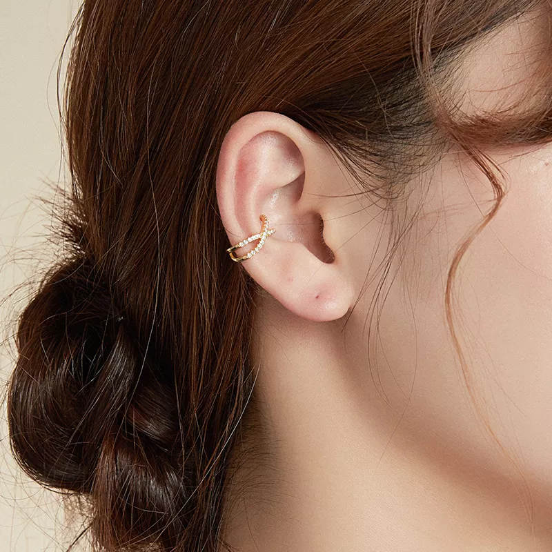 Clipe de orelha cruz estilo Pandora - SCE997-B