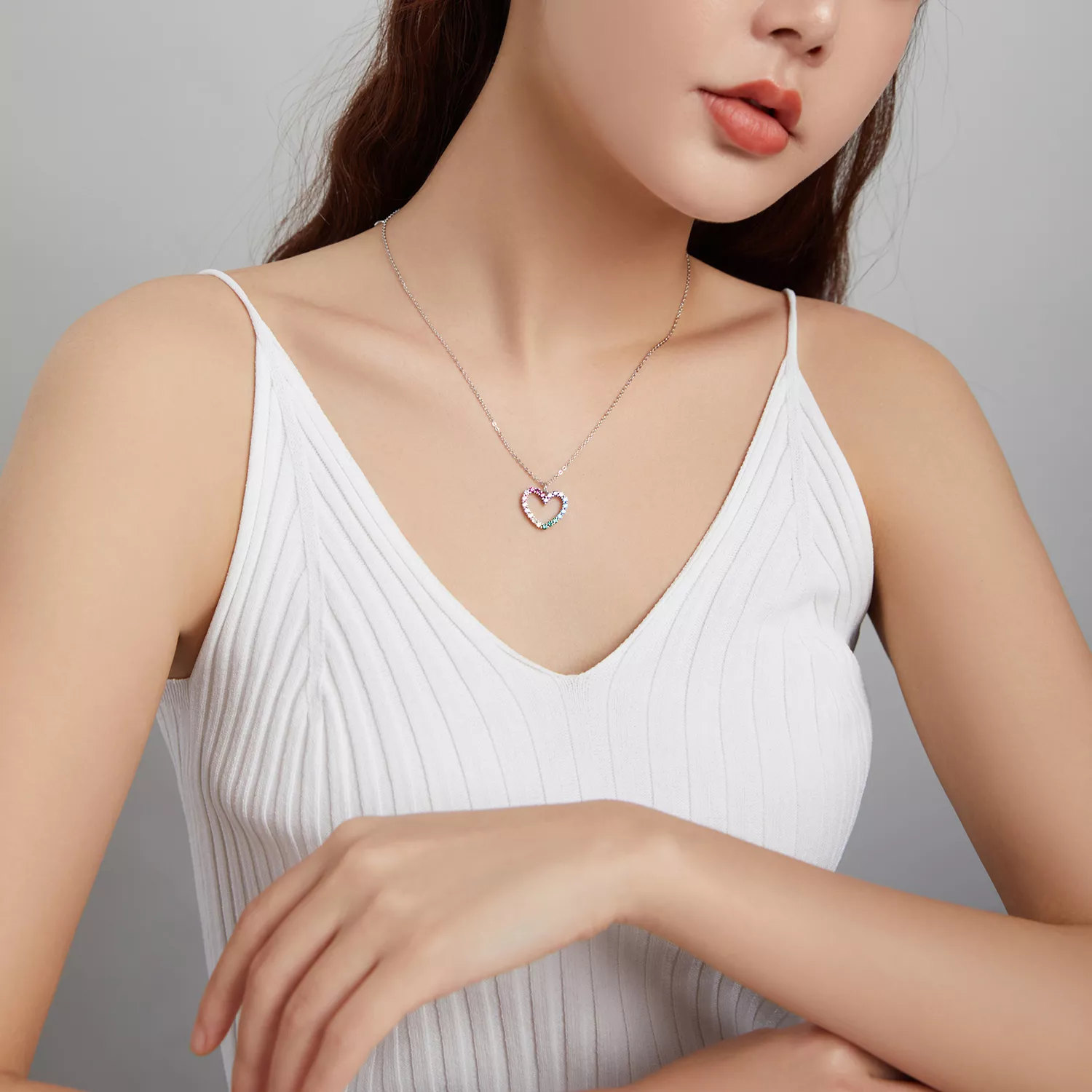 Colar Amor do arco-íris estilo Pandora - SCN449