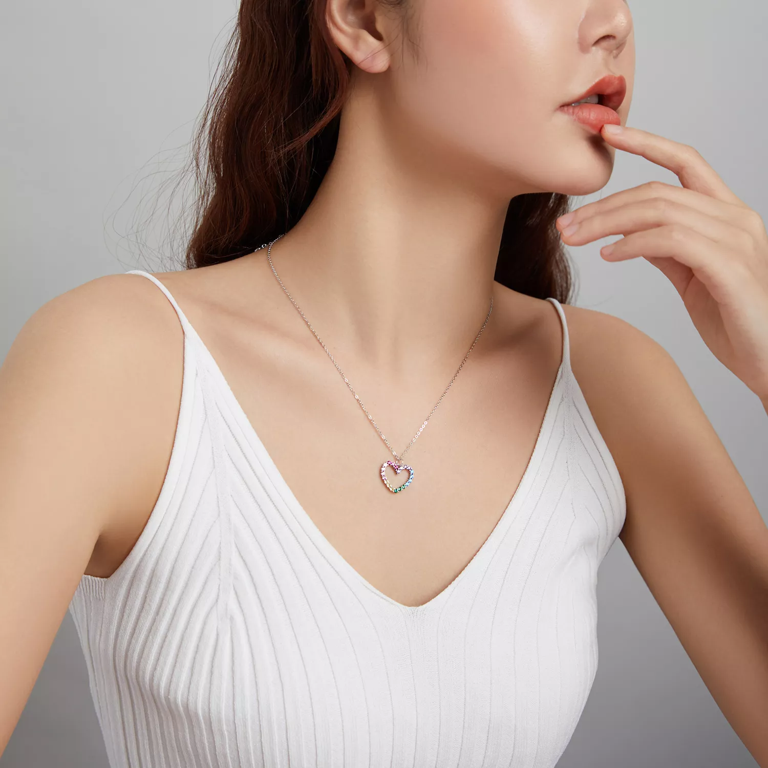 Colar Amor do arco-íris estilo Pandora - SCN449